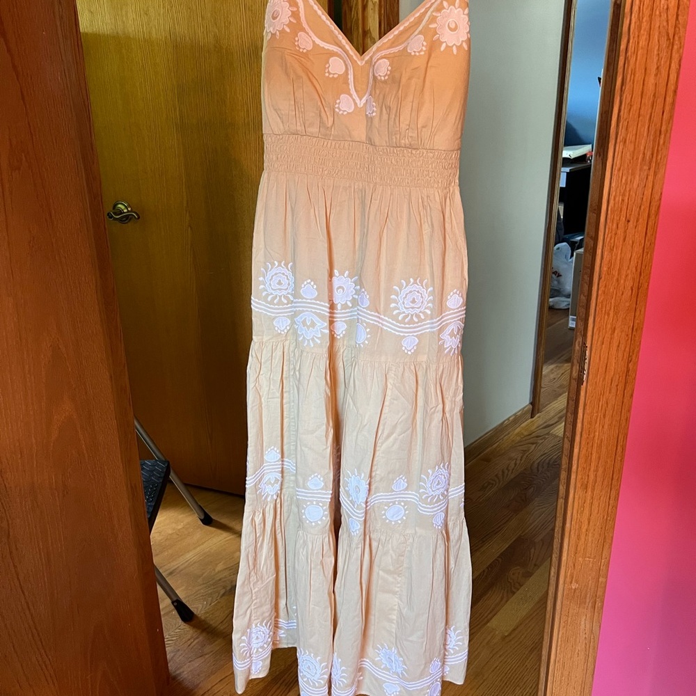 Lilly Pulitzer tan  Ruched Tiered Maxi Dress